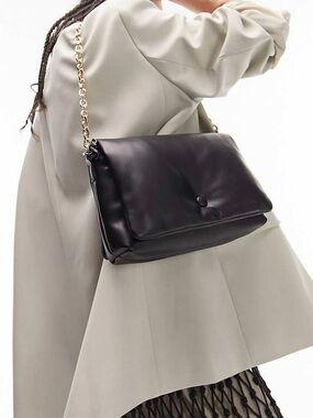 TOPSHOP CHIA PADDED DOUBLE CHAIN BAG VEGAN